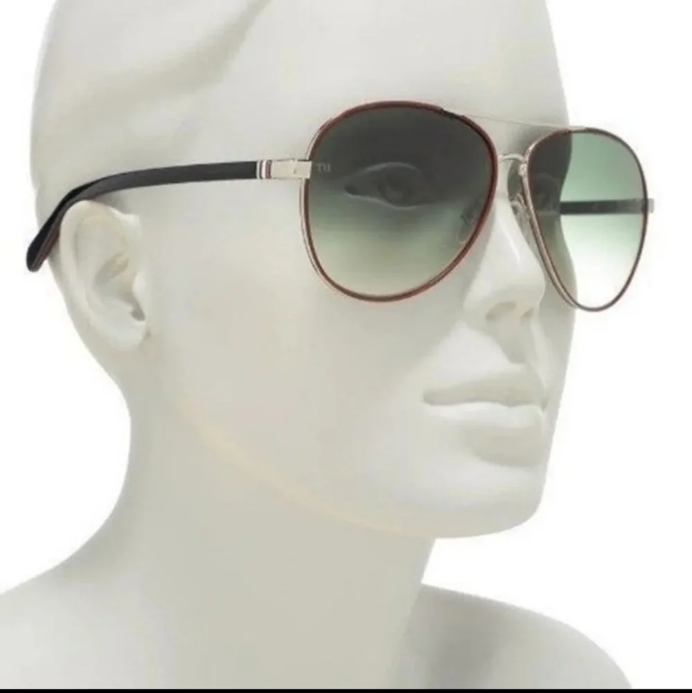 TOMMY HILFIGER 61mm 1766S Aviator Pilot Sunglasses Sil/Grn Made In Italy BNWT